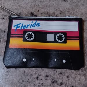 Limited Ed Starbucks Florida Cassette Card Pouch Keychain Zip Coin Purse Wallet